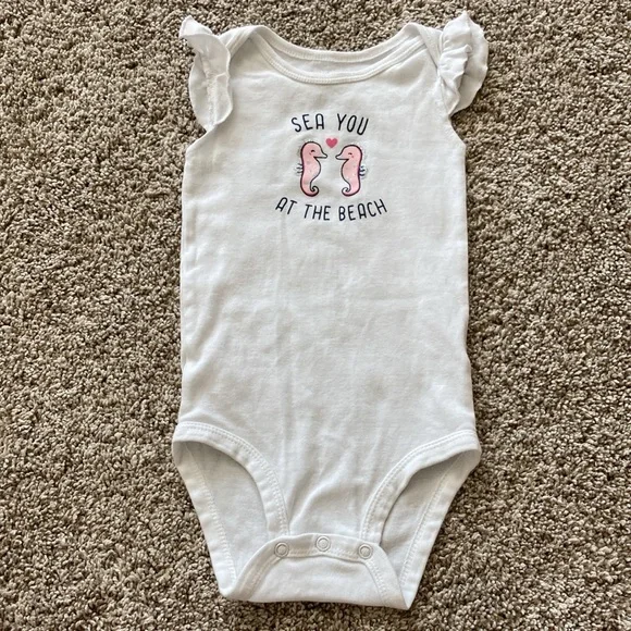 Carter’s Sea You at the Beach bodysuit and top, 9 months size - Picture 2 of 13